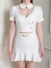 画像15: 【an /アン】スーパーストレッチツイード/ マーメイド/ 襟付き/ 半袖/ 袖あり/ セットアップ/ 裾フリル/ ミニドレス/ キャバドレス[OF05]