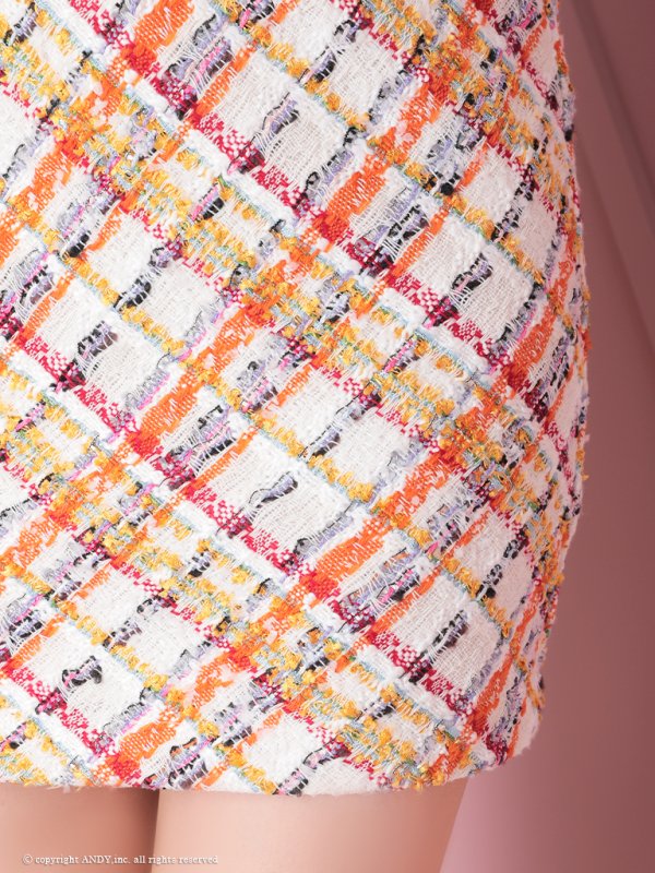 画像16: XSサイズあり 【an ANDY Fashion Press COLLECTION 05】ショルダーリボン/ ツイード/ チェック/ フロントジッパー/ キャミソール/ タイト/ ミニドレス/ キャバドレス[OF05]