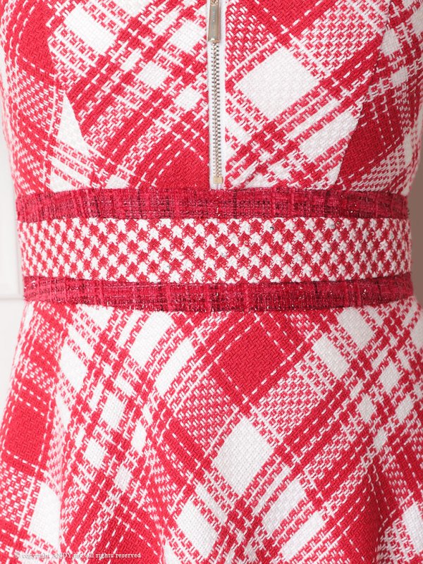 画像15: XSサイズあり 【an /アン】フロントジップ/ チェック/ ツイード/ 襟付き/ ノースリーブ/  フレア/ ミニドレス/ キャバドレス[OF05]