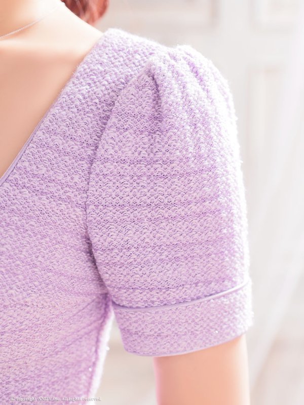 画像47: 【an/アン】ワンカラー/ ツイード/ 半袖/ 袖あり/ パールボタン/ ポケット/ タイト/ ミニドレス/ キャバドレス[OF05]