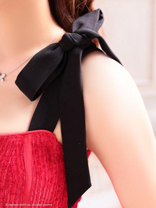 画像6: XSサイズあり 【an /アン】ツイード/ フロントジップ/ ショルダーリボン/ フリル/ Aライン/ フレア/ ミニドレス/ キャバドレス[OF05]