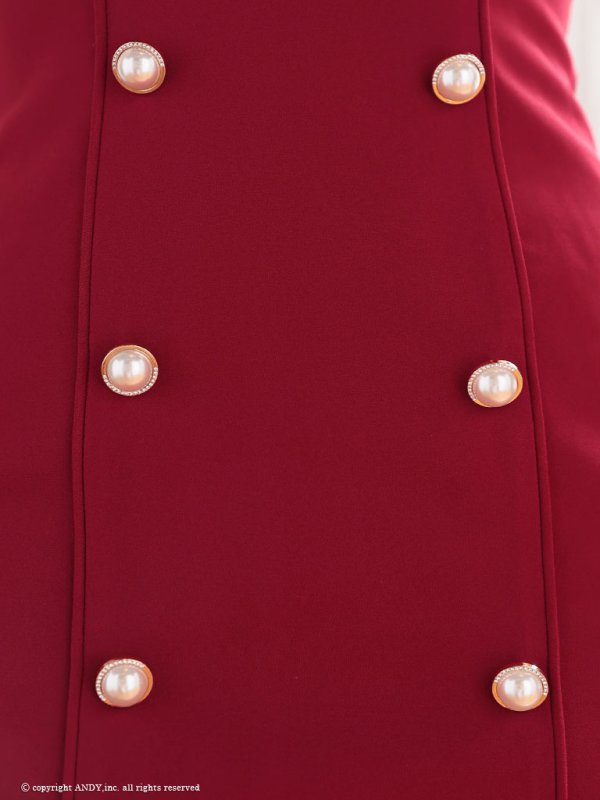 画像32: XSサイズあり【an/アン】シアー/ 切り替え/ ショルダーバックル/ 長袖/ 袖あり/ パールボタン/ タイト/ ミニドレス/ キャバドレス[OF05]