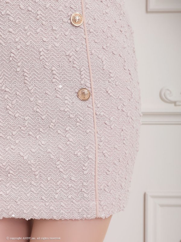 画像10: XSサイズあり【an /アン】襟付き/ スパンコール/ ボタン/ 半袖/ パフスリーブ/タイト/ ミニドレス/ キャバドレス[OF05]