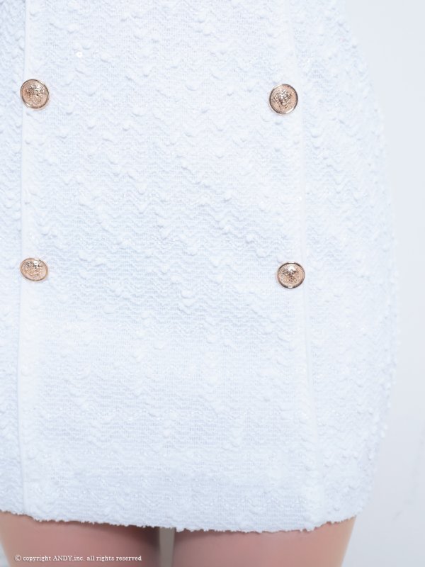 画像26: XSサイズあり【an /アン】襟付き/ スパンコール/ ボタン/ 半袖/ パフスリーブ/タイト/ ミニドレス/ キャバドレス[OF05]