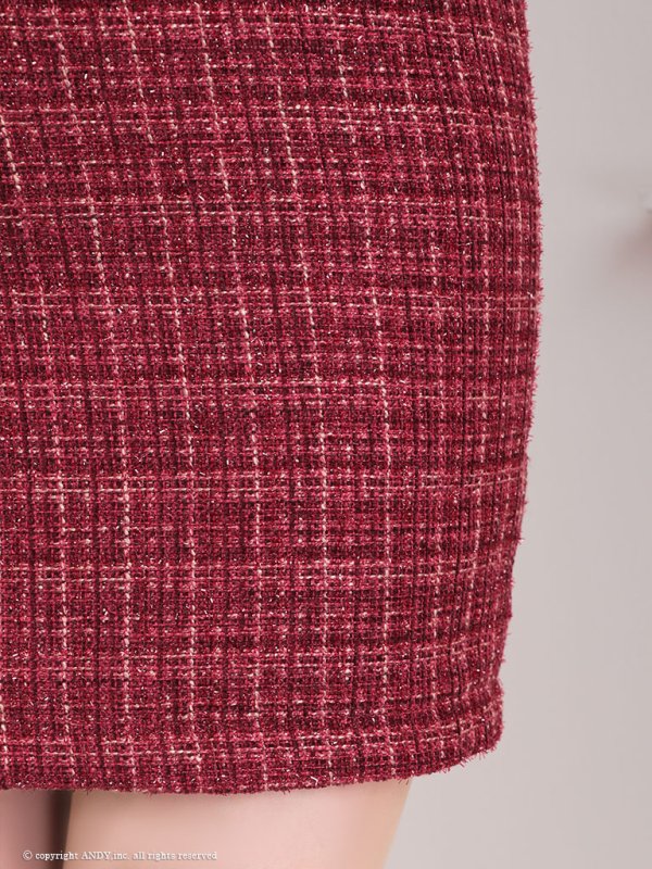 画像17: XSサイズあり【an /アン】 ツイード/ フロントジップ/ ボタン/ ノースリーブ/ ポケットデザイン/タイト/ ミニドレス/ キャバドレス[OF05]