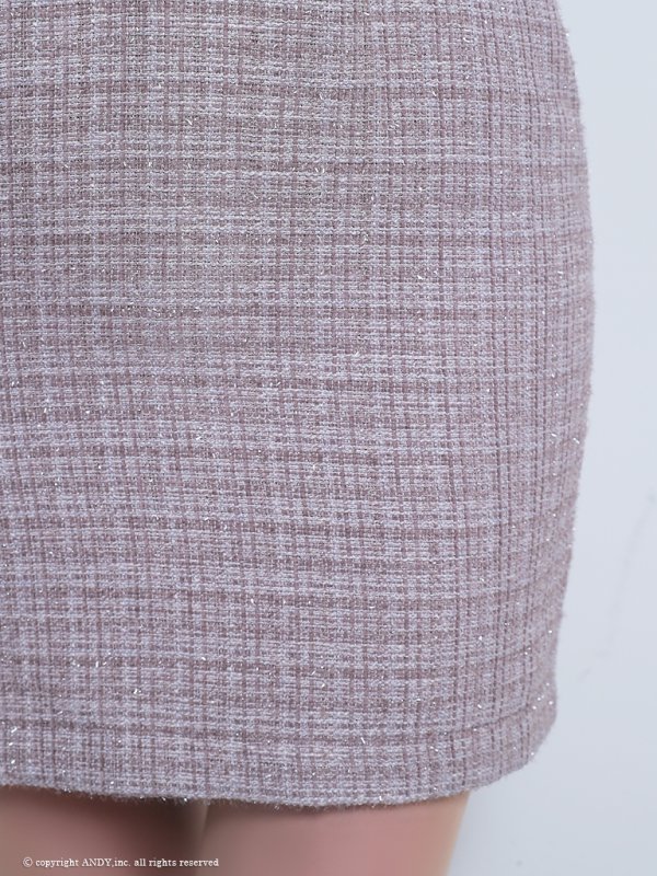 画像40: XSサイズあり【an /アン】 ツイード/ フロントジップ/ ボタン/ ノースリーブ/ ポケットデザイン/タイト/ ミニドレス/ キャバドレス[OF05]