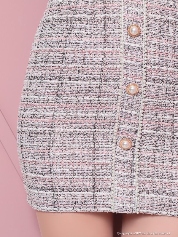 画像16: XSサイズあり【an/アン】ツイード/ パールボタン/ バックル/ ノースリーブ/ タイト/ ミニドレス/ キャバドレス[OF05]