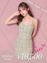 【決算SALE開催中！! 】XSサイズあり【an/アン】ツイード/ パールボタン/ バックル/ ノースリーブ/ タイト/ ミニドレス/ キャバドレス[FB03]