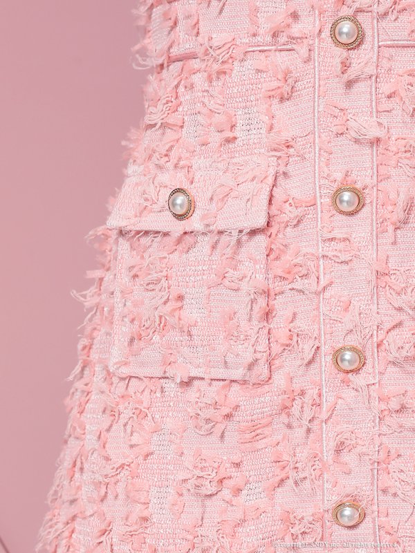 画像20: XSサイズあり【an /アン】パールボタン/ ツイード/ ワンカラー/ 半袖/ 襟付き/ フレア/ ミニドレス/ キャバドレス[OF05]