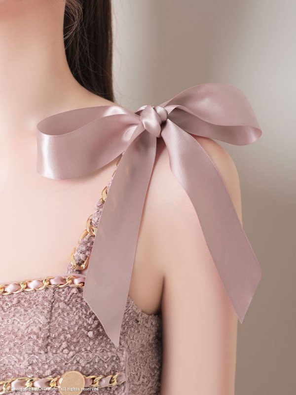 画像27: XSサイズあり【an /アン】 ツイード/ ショルダーリボン/ チェーン/ フロントジップ/ ワンカラー/タイト/ ミニドレス/ キャバドレス[OF05]