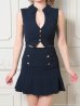 画像29: XSサイズあり【an ANDY Fashion Press 16 COLLECTION 04】セットアップ/ ボタン/ ワンカラー/ ノースリーブ/ フレア/ バックル/ ミニドレス/ キャバドレス[OF05]
