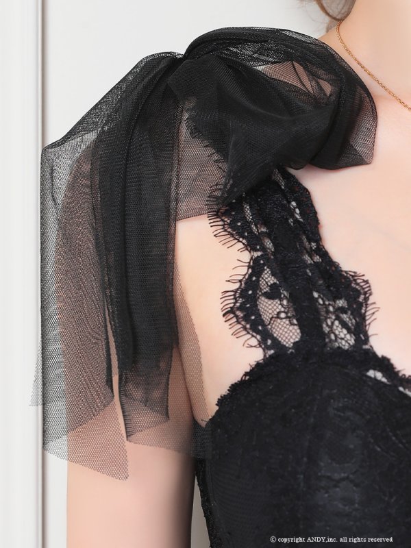 画像7: 【an /アン】ショルダーリボン/ レース/ 切替/ ランジェリーライク/ タイト/ ミニドレス/ キャバドレス[OF05]