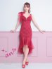 画像24: 【ゆうめろ/関西コレクション着用】XSサイズあり【an /アン】マーメイド/ チュール/ シフォン/ ショルダーリボン/ フリル/ テールカット/ ミディアムドレス/ キャバドレス[OF05]