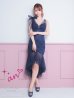 画像31: 【ゆうめろ/関西コレクション着用】XSサイズあり【an /アン】マーメイド/ チュール/ シフォン/ ショルダーリボン/ フリル/ テールカット/ ミディアムドレス/ キャバドレス[OF05]