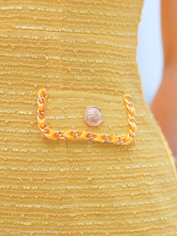 画像39: XSサイズあり【an/アン】フロントジッパー/ チェーン/ ツイード/ ノースリーブ/ タイト/ ミニドレス/ キャバドレス[OF05]