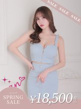 【決算SALE開催中！! 】XSサイズあり【an /アン】 セットアップ/ ノースリーブ/ バックリボン/ ボタン/ フロントジップ/タイト/ ミニドレス/ キャバドレス[OF05]