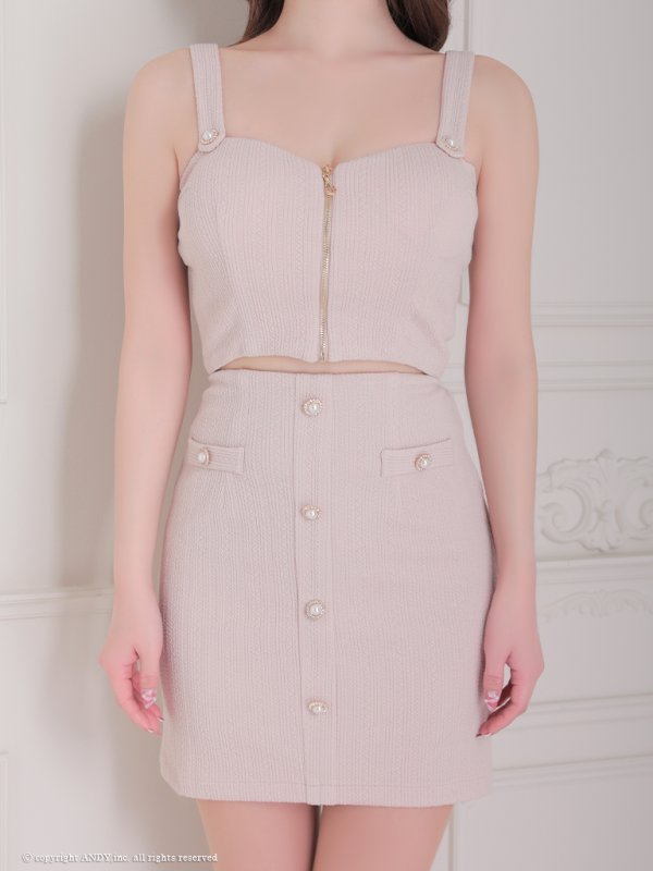 画像13: XSサイズあり【an /アン】 セットアップ/ ノースリーブ/ バックリボン/ ボタン/ フロントジップ/タイト/ ミニドレス/ キャバドレス[OF05]