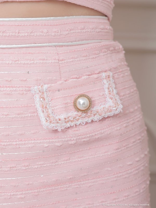 画像13: XSサイズあり【an /アン】 ツイード/ セットアップ/ フロントジップ/ ノースリーブ/ 裾フリル/ ミニドレス/ キャバドレス[OF05]