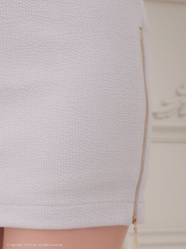 画像25: XSサイズあり【an /アン】 セットアップ/ ワンカラー/ 半袖/ フロントジップ/ 襟付き/ タイト/ ミニドレス/ キャバドレス[OF05]