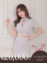 【サマーセール開催中！! 】XSサイズあり【an /アン】 セットアップ/ ワンカラー/ 半袖/ フロントジップ/ 襟付き/ タイト/ ミニドレス/ キャバドレス[OF05]