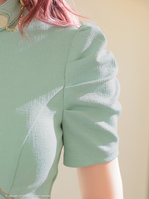 画像31: 【an/アン】半袖/ 袖あり/ フロントジップ/ ゴールドバックル/ チェーンモチーフ/ ワンカラー/ タイト/ ミニドレス/ キャバドレス[OF05]