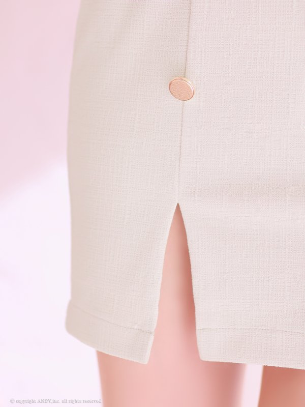 画像9: 【an/アン】半袖/ 袖あり/ フロントジップ/ ゴールドバックル/ チェーンモチーフ/ ワンカラー/ タイト/ ミニドレス/ キャバドレス[OF05]