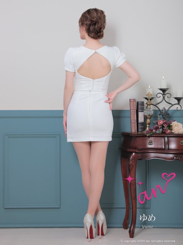 画像8: XSサイズあり【an /アン】 セットアップ/ ワンカラー/ 半袖/ 袖あり/ ボタン/ スクエアネック/ タイト/ ミニドレス/ キャバドレス[OF05]