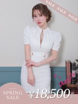 【決算SALE開催中！! 】XSサイズあり【an /アン】 シンプル/ ワンカラー/ 半袖/ 袖あり/ フロントジップ/ タイト/ ミニドレス/ キャバドレス[OF05]