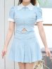 画像29: XSサイズあり【an /アン】襟付き/ フロントジップ/ 袖あり/ パフスリーブ/ プリーツ/ Aライン/ セットアップ/ ミニドレス/ キャバドレス[OF05]