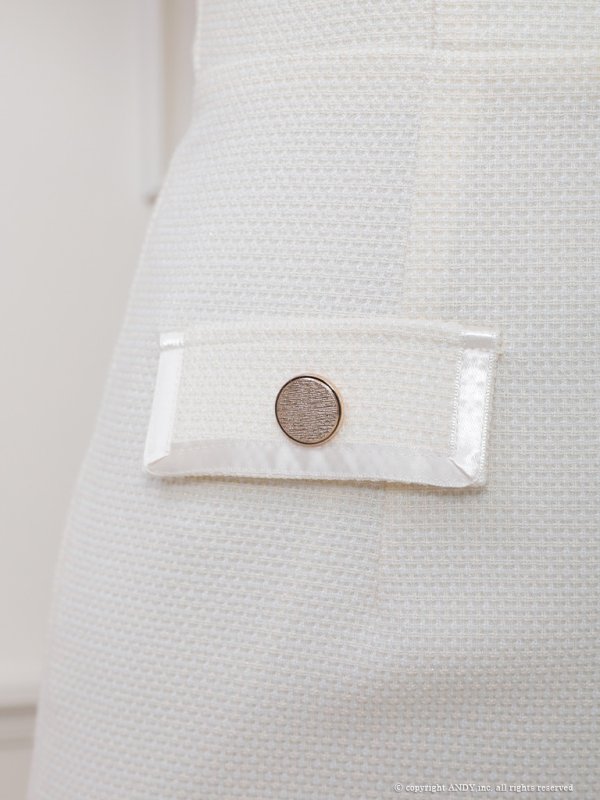 画像28: XSサイズあり【an /アン】 ワンカラー/ ツイード/ フロントジップ/ チェーン/ ショルダーリボン/ キャミ/ フリル/ タイト/ ミニドレス/ キャバドレス[OF05]