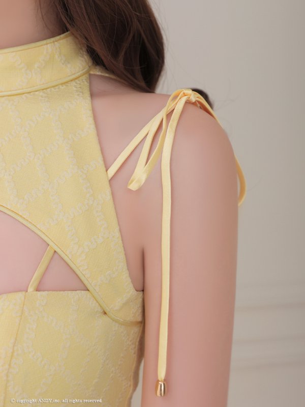 画像22: XSサイズあり【an /アン】バストカットアウト/ ハイネック/ フロントジップ/ ベルト/ ノースリーブ/ テールカット/ マーメイド/ ミディアムドレス/ キャバドレス[OF05]