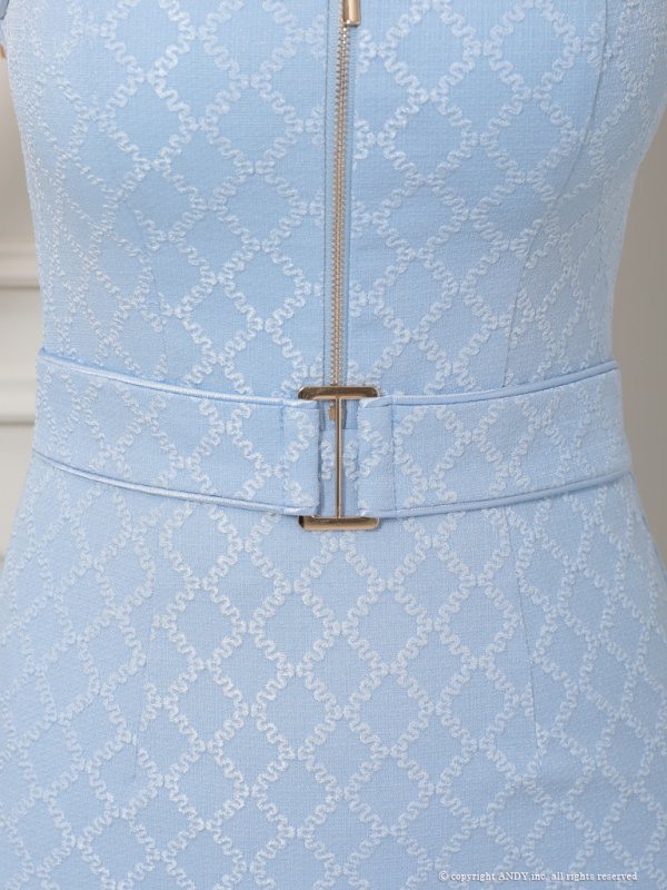 画像23: XSサイズあり【an /アン】バストカットアウト/ ハイネック/ フロントジップ/ ベルト/ ノースリーブ/ テールカット/ マーメイド/ ミディアムドレス/ キャバドレス[OF05]