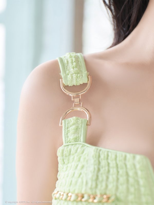 画像28: XSサイズあり【an /アン】 スーパーストレッチツイード/ バックル/ ノースリーブ/ フロントジップ/ チェーンパイピング/ タイト/ ミニドレス/ キャバドレス[OF05]