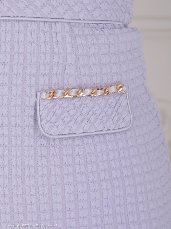 画像29: XSサイズあり【an /アン】 スーパーストレッチツイード/ バックル/ ノースリーブ/ フロントジップ/ チェーンパイピング/ タイト/ ミニドレス/ キャバドレス[OF05]