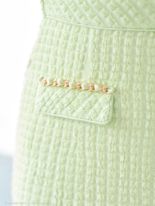 画像29: XSサイズあり【an /アン】 スーパーストレッチツイード/ バックル/ ノースリーブ/ フロントジップ/ チェーンパイピング/ タイト/ ミニドレス/ キャバドレス[OF05]