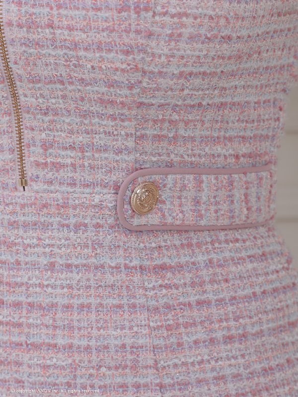 画像21: XSサイズあり【an /アン】ツイード/ フロントジップ/ リボン/ ノースリーブ/ タイト/ ミニドレス/ キャバドレス[OF05]