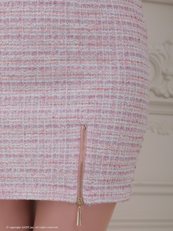 画像22: XSサイズあり【an /アン】ツイード/ フロントジップ/ リボン/ ノースリーブ/ タイト/ ミニドレス/ キャバドレス[OF05]