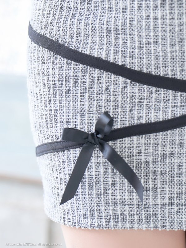 画像8: XSサイズあり【an /アン】 セットアップ/ リボン/ オフショル/ ハーフスリーブ/ ボタン/ フロントジップ/タイト/ ミニドレス/ キャバドレス[OF05]