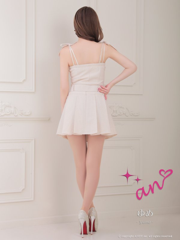 画像20: XSサイズあり【an /アン】ツイード/ ボタン/ ショルダーリボン/ キャミソール/ セットアップ/ Aライン/ 裾プリーツ/ ミニドレス/ キャバドレス[OF05]