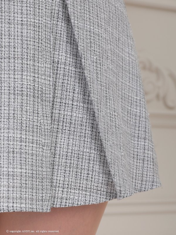 画像13: XSサイズあり【an /アン】ツイード/ 2way/ キャミソール/ 袖あり/ パフスリーブ/ プリーツ/ 編み上げ/ Aライン/ セットアップ/ ミニドレス/ キャバドレス[OF05]