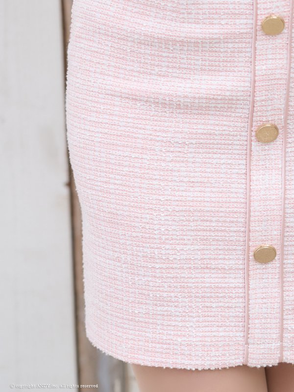 画像43: XSサイズあり【an /アン】 ショルダーリボン/ フロントジップ/ ゴールドバックル/ ボタン/ セットアップ/タイト/ ミニドレス/ キャバドレス[OF05]