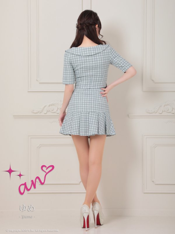 画像13: XSサイズあり【an /アン】 襟付き/ フロントジップ/ 袖付き/ 半袖/ プリーツ/フレア/ ミニドレス/ キャバドレス[OF05]