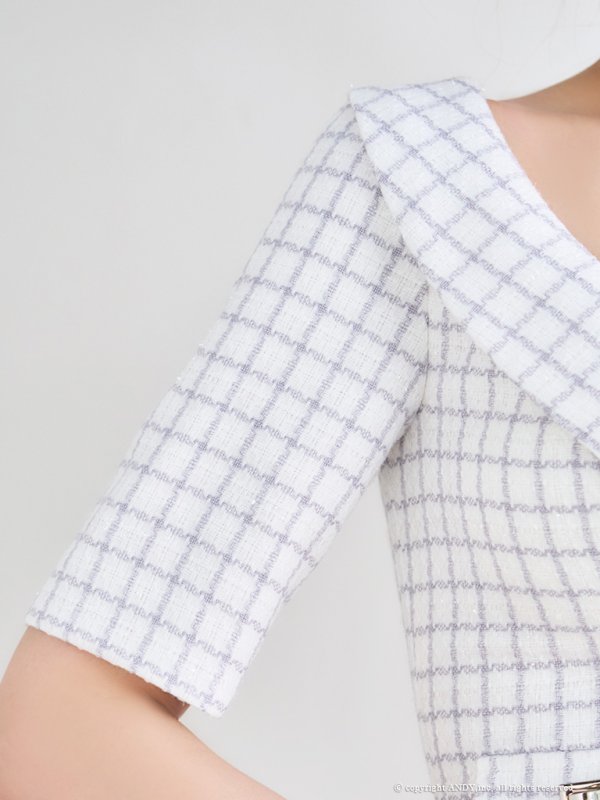 画像6: XSサイズあり【an /アン】 襟付き/ フロントジップ/ 袖付き/ 半袖/ プリーツ/フレア/ ミニドレス/ キャバドレス[OF05]