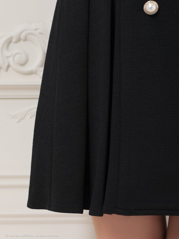 画像21: XSサイズあり【an/アン】襟付き/ パールボタン/ ジャケット風/ ノースリーブ/ プリーツ/ フレア/ ワンピース/ ミニドレス/ キャバドレス[OF05]