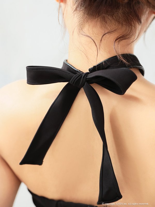 画像13: XSサイズあり【an /アン】2way/ ホルターネック/ ベア/ バストシアー/ ベルト/ ジップデザイン/ プリーツ/ フレア/ セットアップ/ ミニドレス/ キャバドレス[OF05]