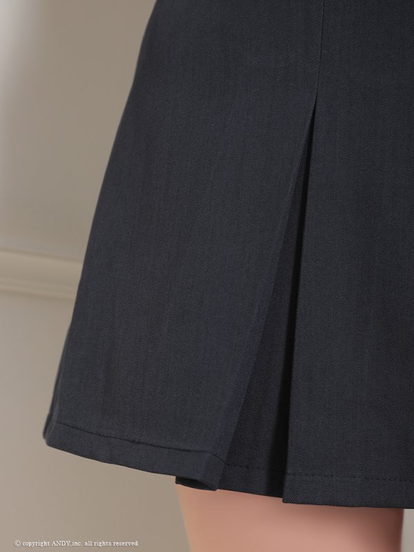 画像27: XSサイズあり【an /アン】デコルテチェーン/ ノースリーブ/ ベルト/ バストジッパー/ ボックスプリーツ/ ボタン/ Aライン/ セットアップ/ ミニドレス/ キャバドレス[OF05]