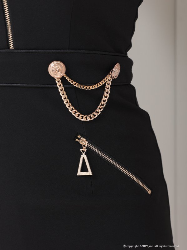 画像26: XSサイズあり【an/アン】フロントジッパー/ ベルトデザイン/ ストレッチ/ サイド編み上げ/ ノースリーブ/ タイト/ ミニドレス/ キャバドレス[OF05]