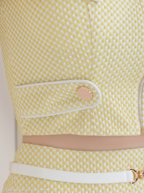 画像18: XSサイズあり【an /アン】チェーンショルダー/ オフショル/ スピンドル/ ベルト/ プリーツ/ Aライン/ セットアップ/ ミニドレス/ キャバドレス[OF05]