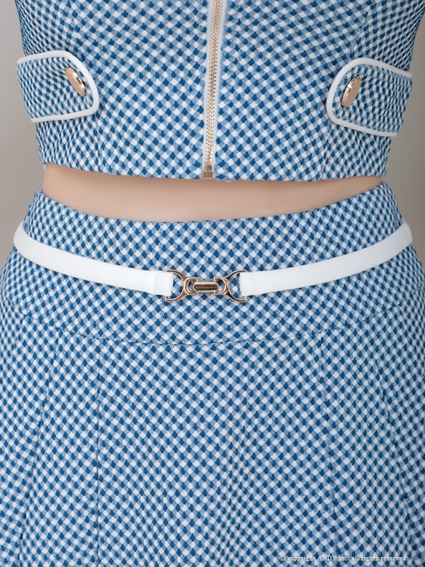 画像28: XSサイズあり【an /アン】チェーンショルダー/ オフショル/ スピンドル/ ベルト/ プリーツ/ Aライン/ セットアップ/ ミニドレス/ キャバドレス[OF05]