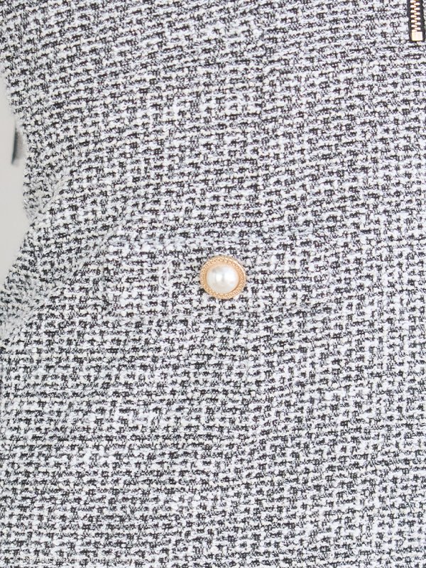 画像8: XSサイズあり【an /アン】 ツイード/ レース/ バックリボン/ カットアウト/ フロントジップ/ 半袖/ 袖あり/ タイト/ ミニドレス/ キャバドレス[OF05]